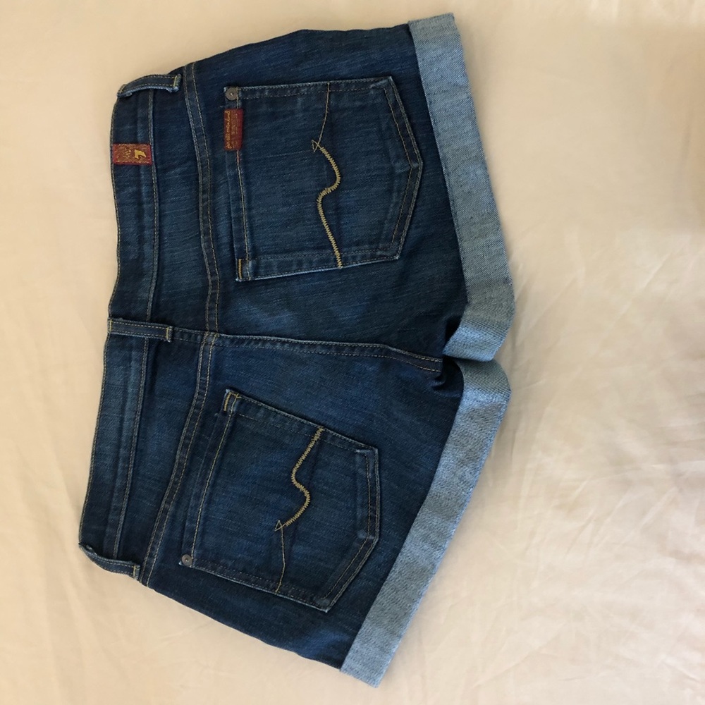 7 For All Mankind Roll Cuff Denim Shorts